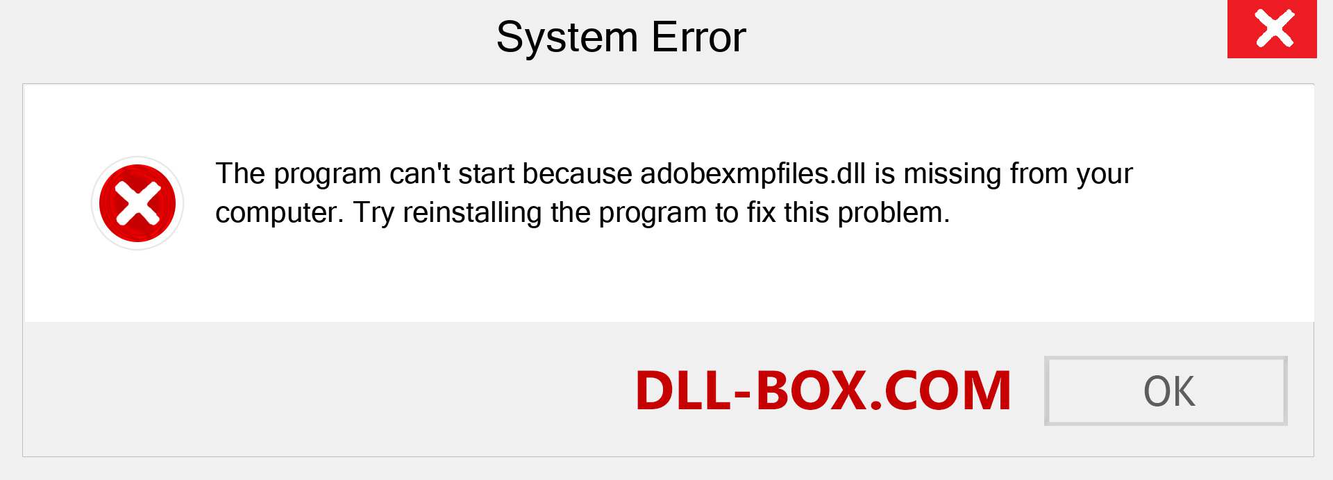  adobexmpfiles.dll file is missing?. Download for Windows 7, 8, 10 - Fix  adobexmpfiles dll Missing Error on Windows, photos, images